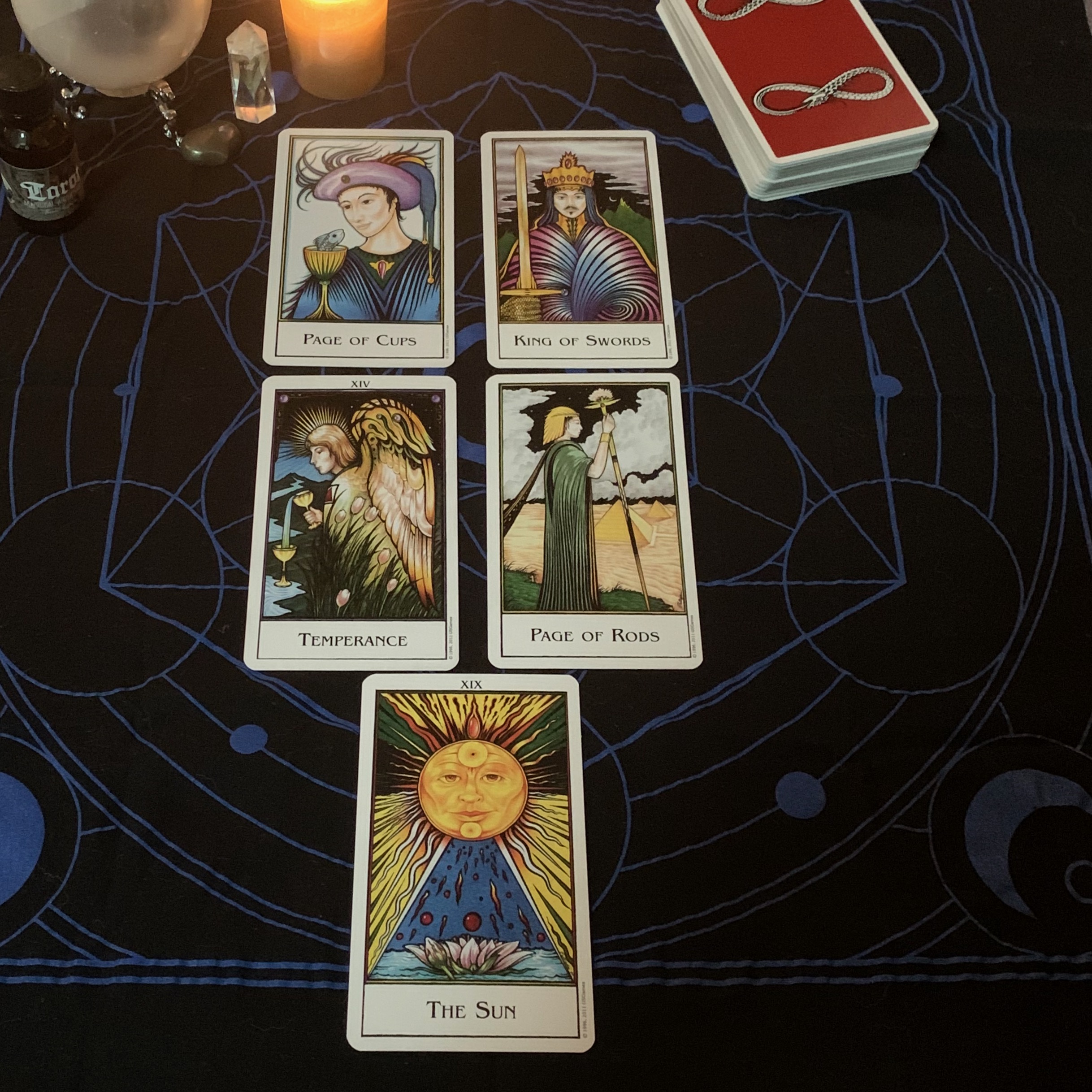 Tarot reading featuring The New Palladini Tarot.