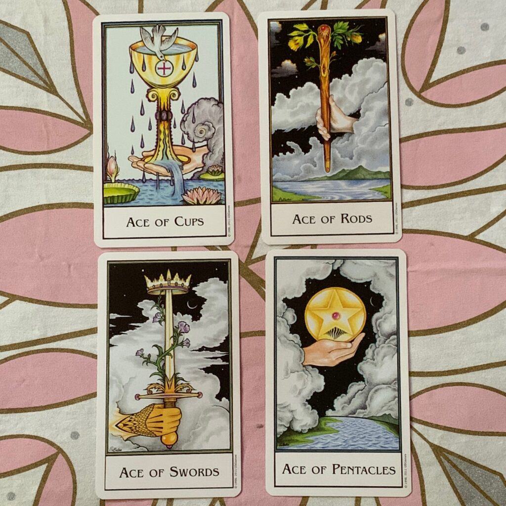 The Ace cards from The New Palladini Tarot