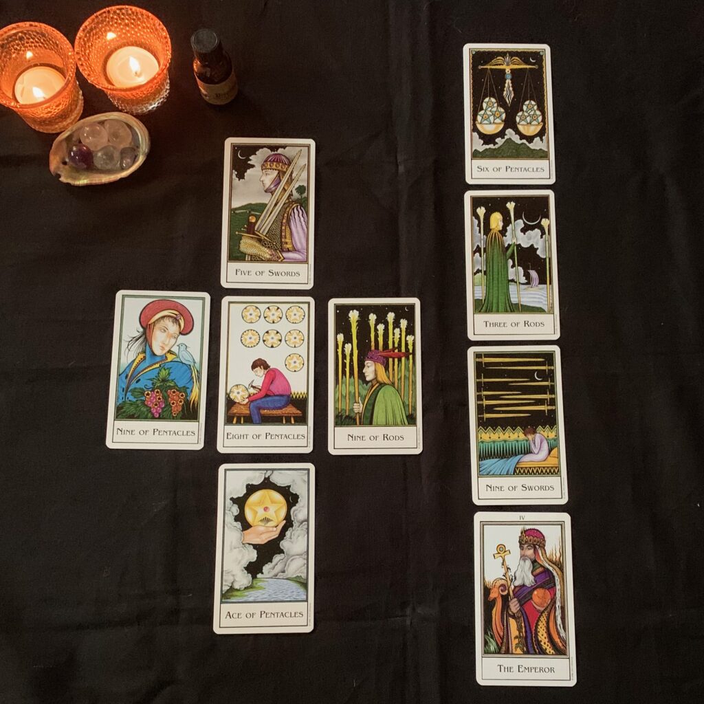 Celtic cross tarot reading using The New Palladini Tarot