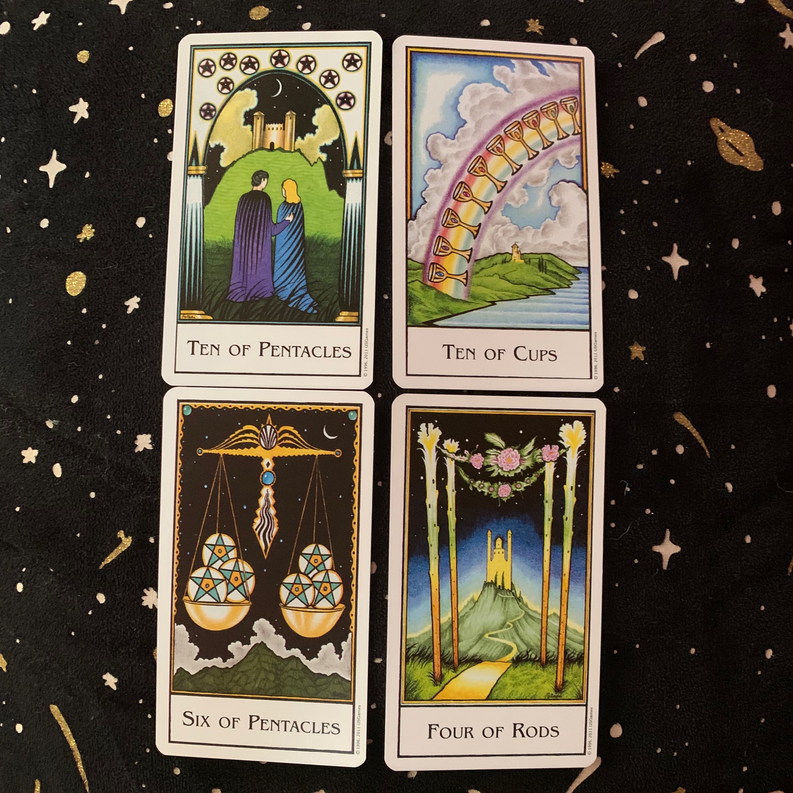 Selection of cards from the minor arcana of The New Palladini Tarot